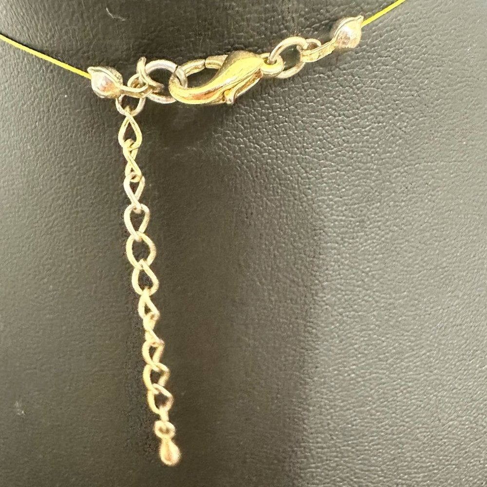 Boho Adjustable Artisan Yellow & Green Stone Beaded Necklace Earthy Statement - Picture 4 of 5